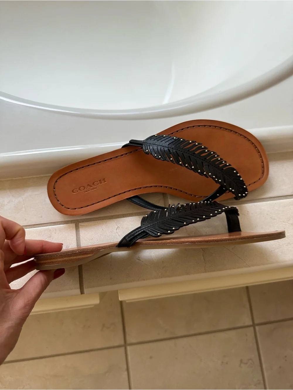 Coach sandals black